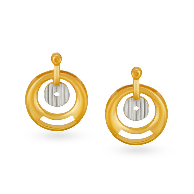 Modern 22 Karat Yellow Gold Geometric Studs,,hi-res image number null