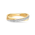 14 KT Yellow Gold Overlapping Diamond Ring,,hi-res image number null