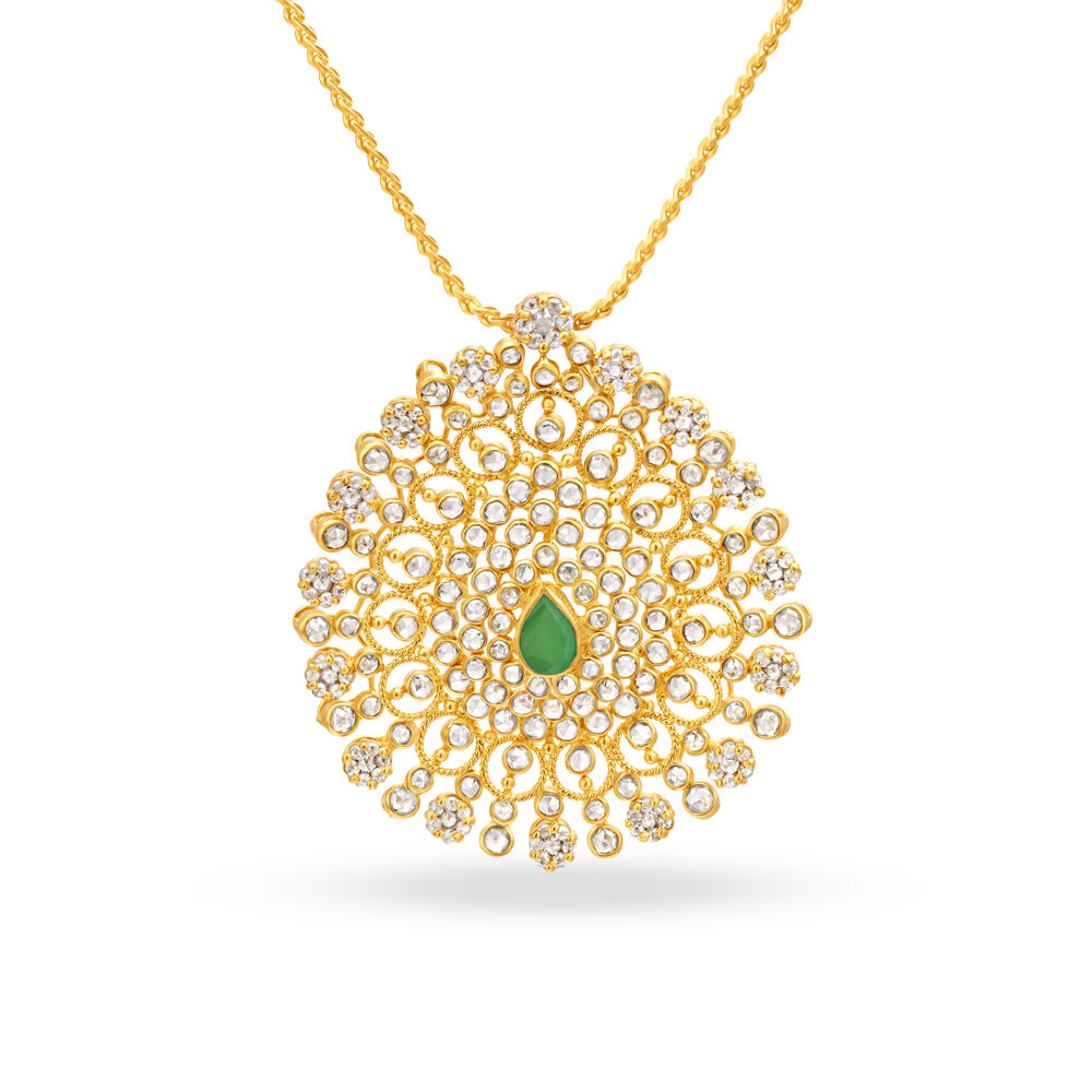 Tanishq new arrivals emerald pendant