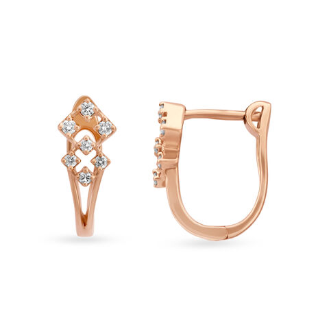 Stunning Rose Gold and Diamond Hoop Earrings
