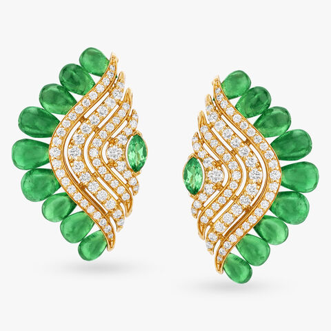 Mystical Dew Diamond Stud Earrings