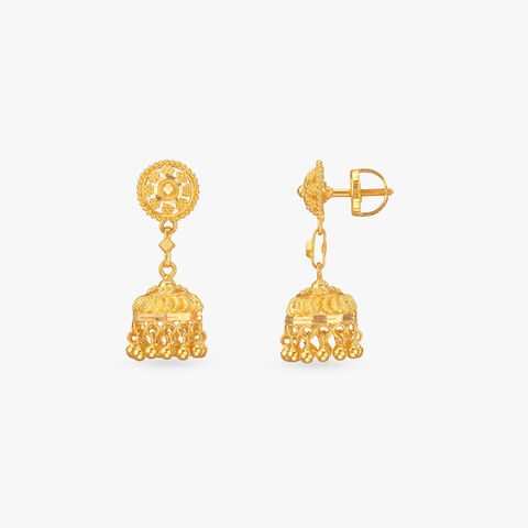 Heritage Bell Gold Jhumka Earrings