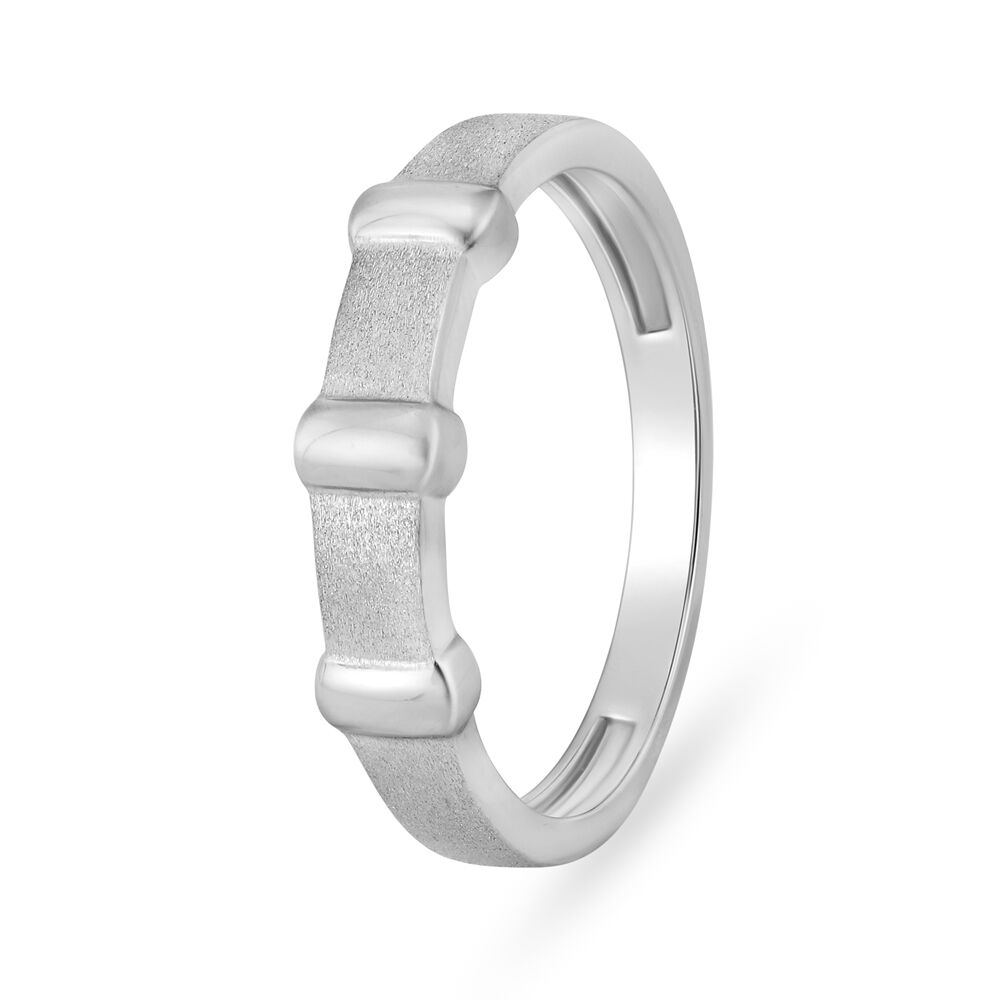 Ridged Platinum Finger Ring