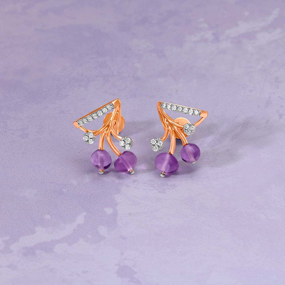 Amethyst earrings tanishq hotsell