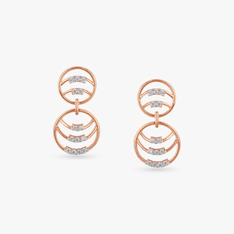 Circle Chic Diamond Drop Earrings