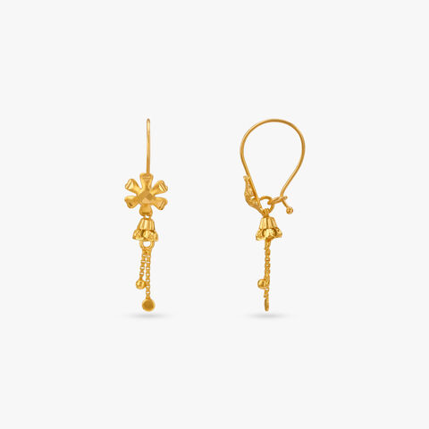 Petal Swing Gold Hoop Earrings