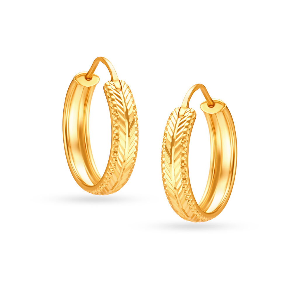 Real Gold-Plated Z Large Twist Hoop Earrings - Accessorize India