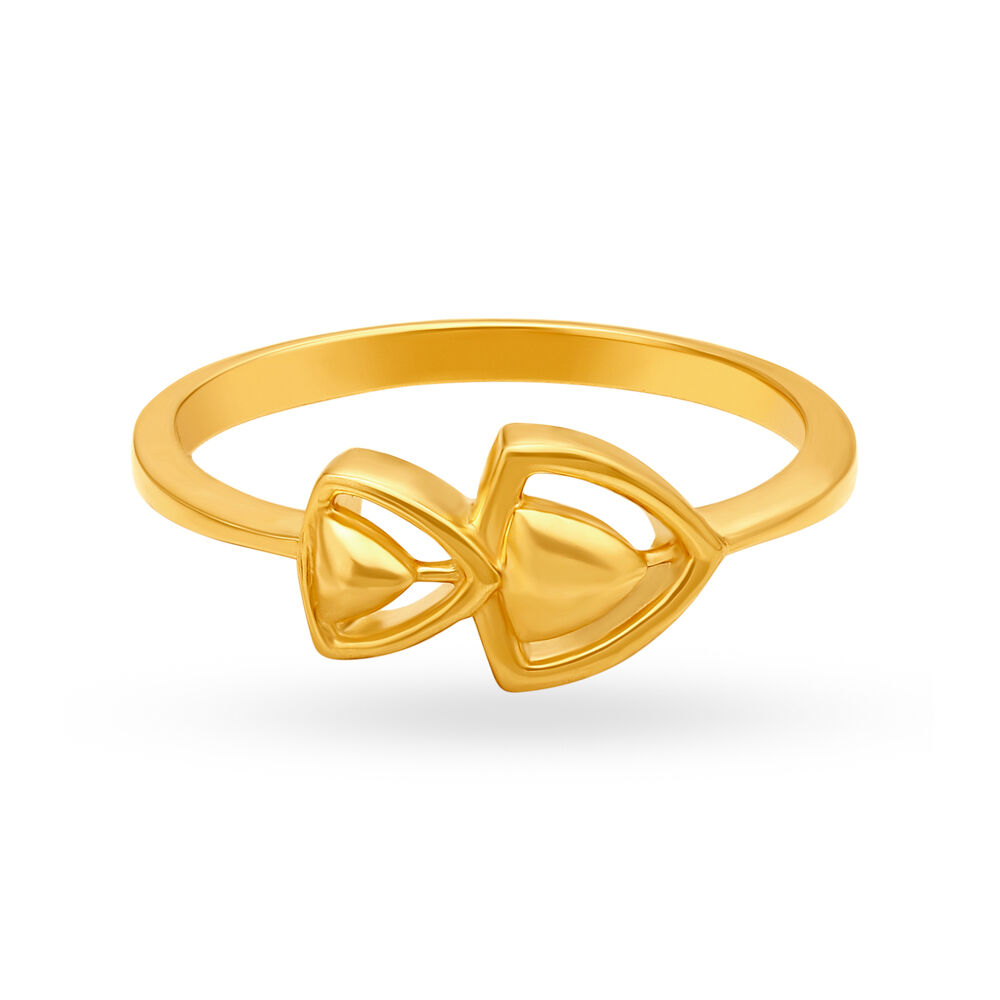 Triangle shape gold ring on sale