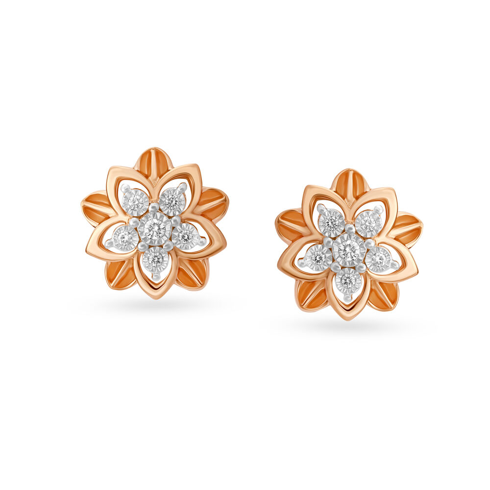 Rose gold earrings outlet tanishq