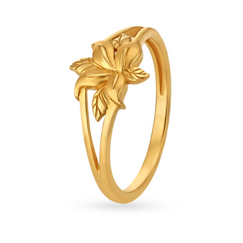 Glorious 22 Karat Yellow Gold Floral Ring