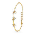 14 Kt Yellow Gold Sunlit Leaves In Diamond Bangle,,hi-res image number null