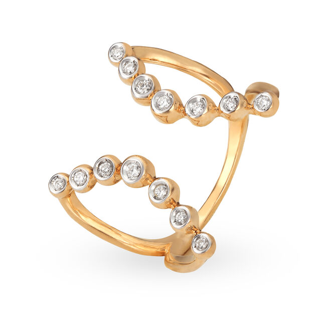 Mia All-Rounders By Tanishq 14KT Yellow Gold Diamond Finger Ring,,hi-res image number null