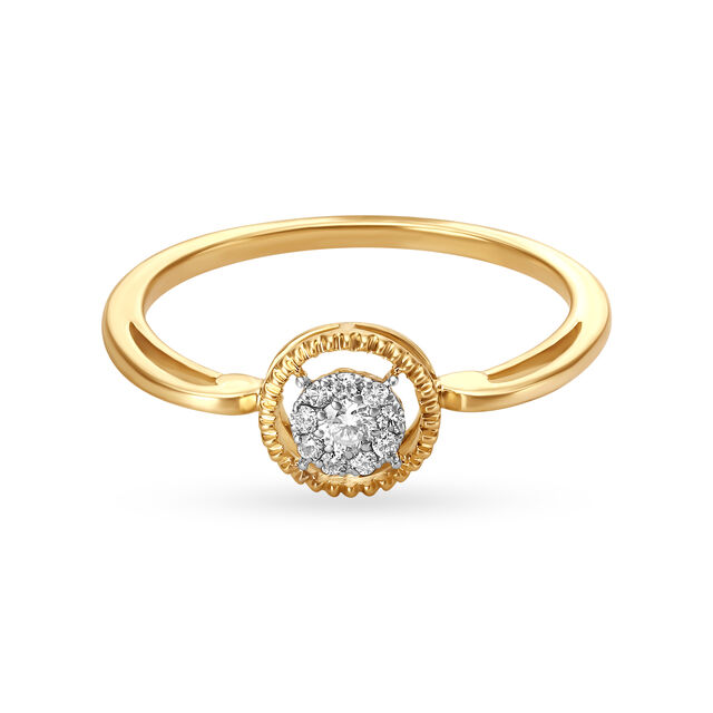 14KT Yellow Gold Diamond Finger Ring,,hi-res image number null