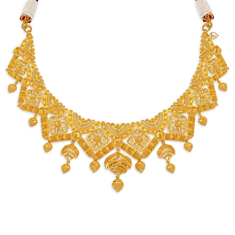 Geometric Design Filigree Necklace