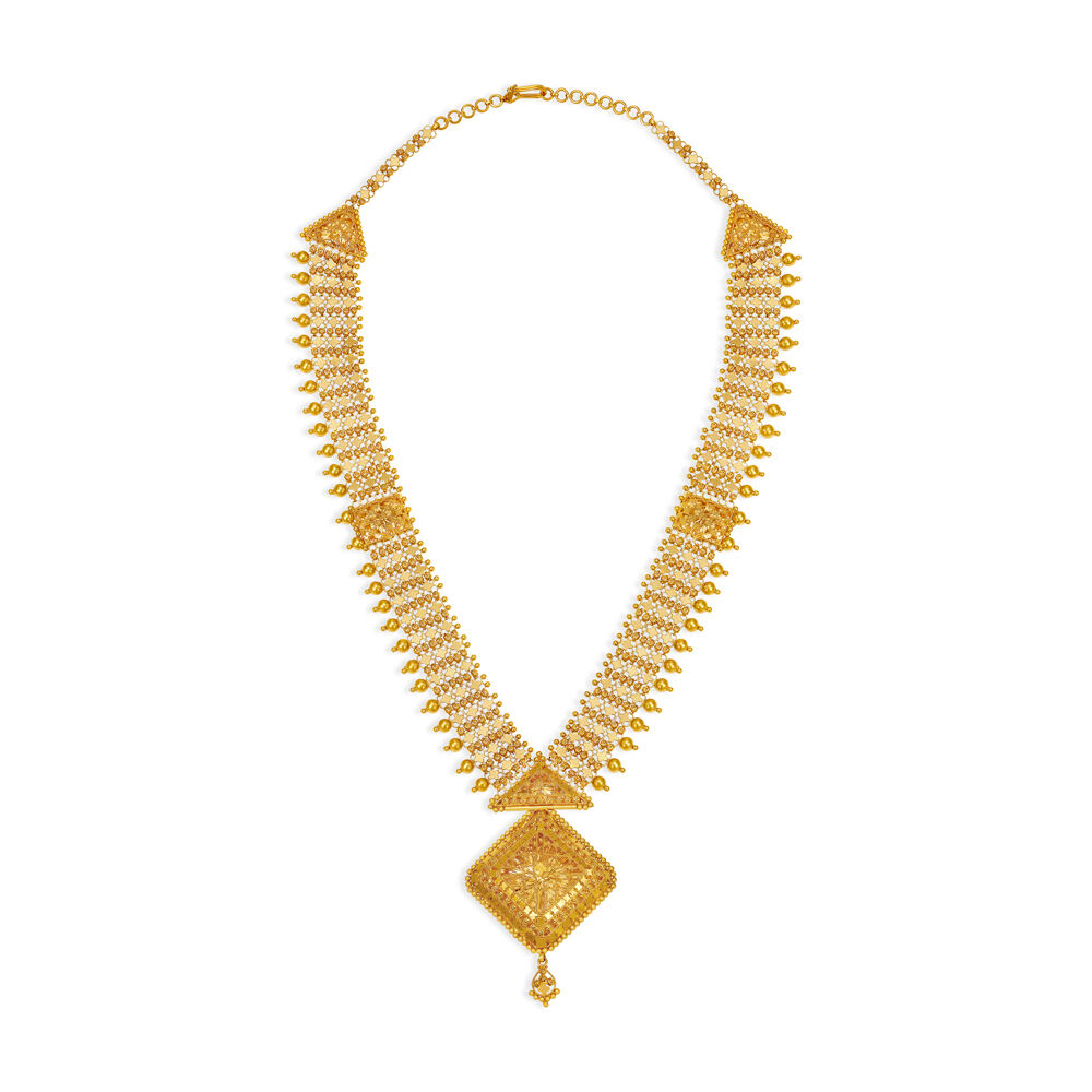 Stately Gold Chandanhaar for the Gujarati Bride