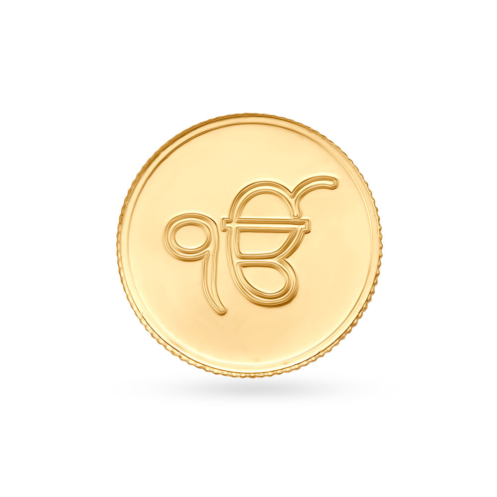 8 gram 22 Karat Gold Coin with Ek Onkar Satnam design