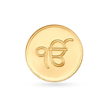 8 gram 22 Karat Gold Coin with Ek Onkar Satnam design