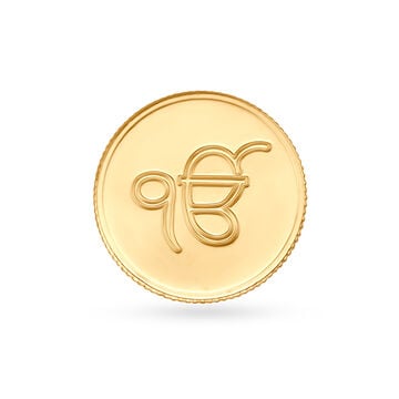 8 gram 22 Karat Gold Coin with Ek Onkar Satnam design
