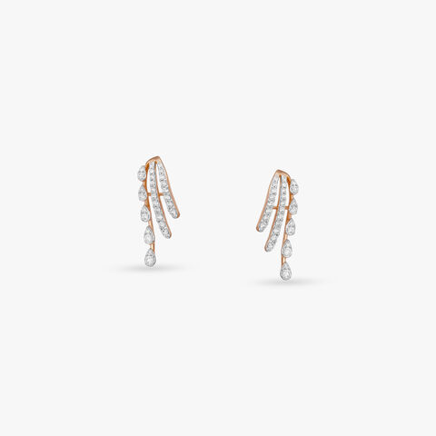 Cascading Glow Diamond Stud Earrings
