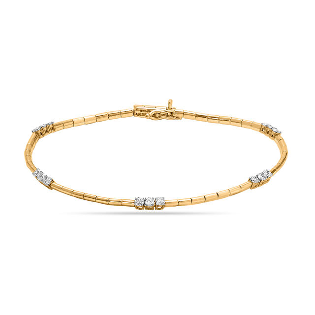 14KT Yellow Gold Diamond Bracelet,,hi-res image number null