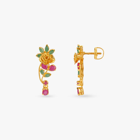 Rosy Trail Gold Drop Earrings