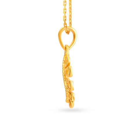 Beauteous 22 Karat Gold Classic Leaf Pendant