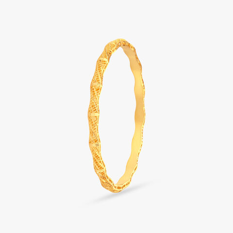 Geometric Rhythm Gold Bangle