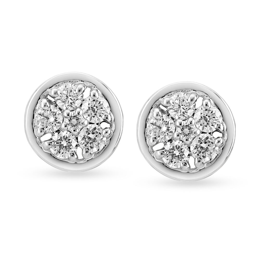 Brilliant White Gold and Diamond Stud Earrings