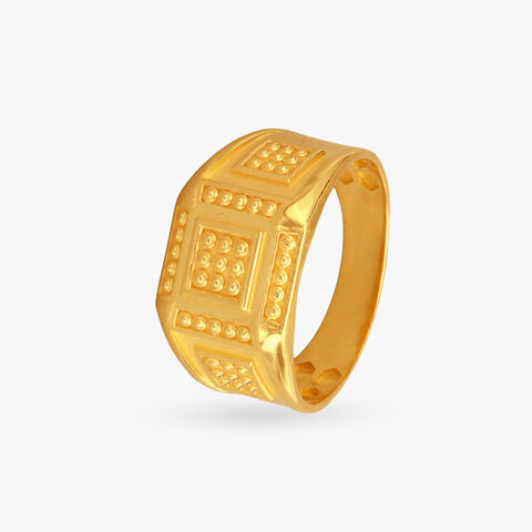 Regal Blocks Gold Finger Ring for Men