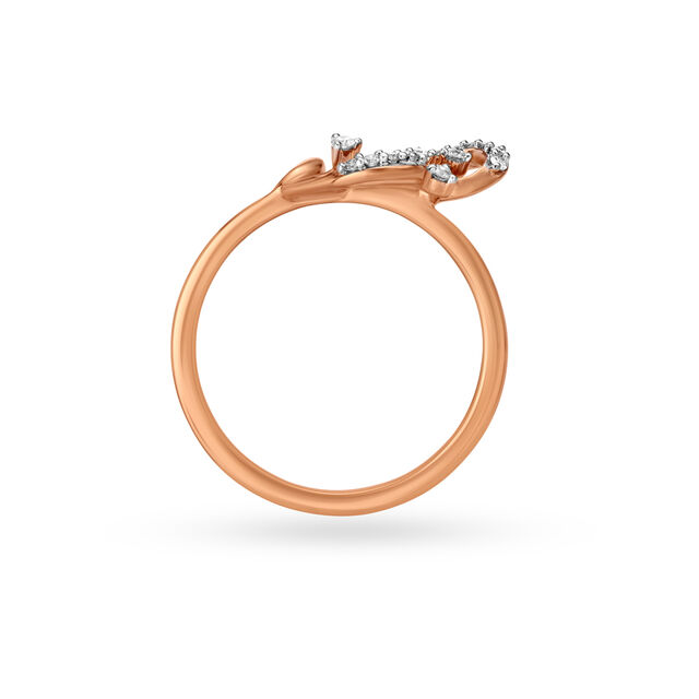 18KT Gold & Diamond Butterfly Finger Ring,,hi-res image number null