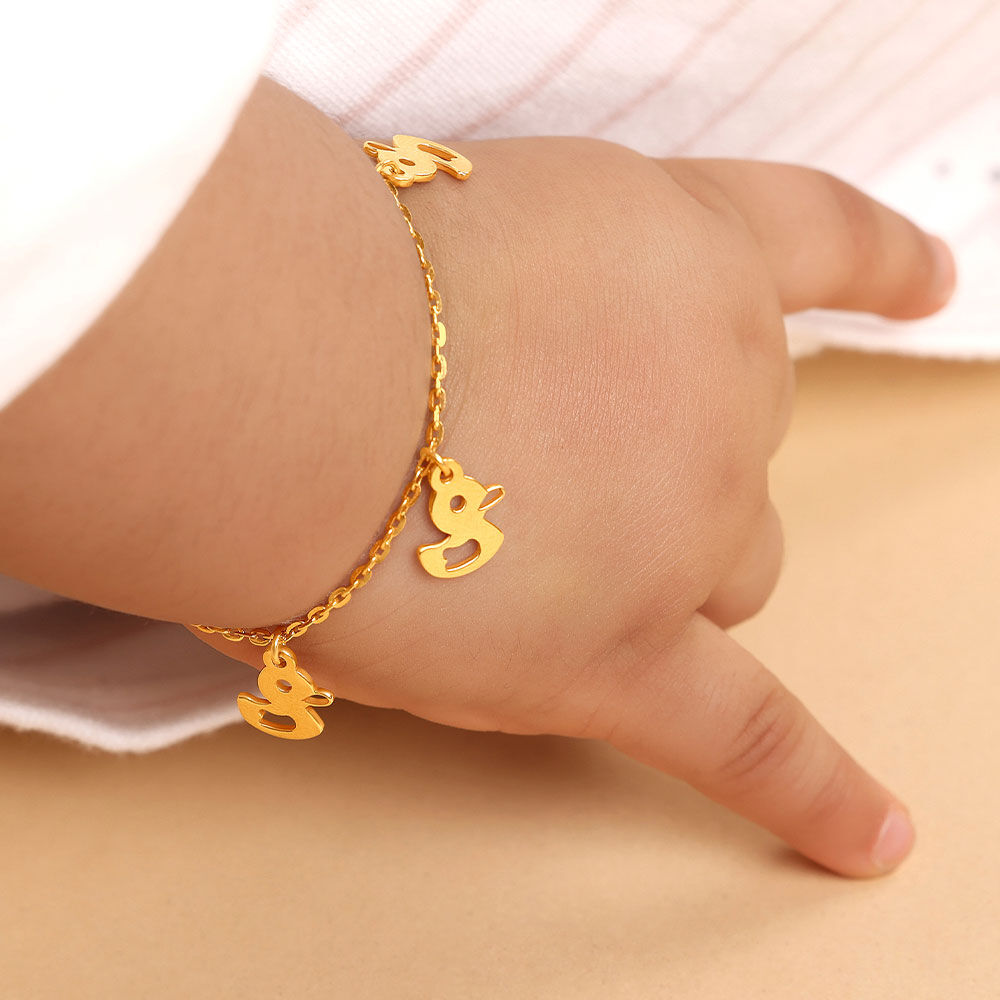 Buy Glowing Pretty Floral Baby Gold Bracelets |GRT Jewellers