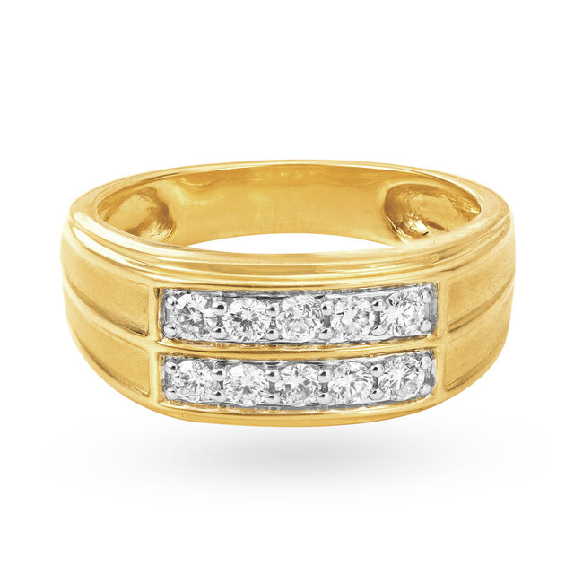 Contemporary Fancy Gold and Diamond Finger Ring for Men,,hi-res image number null