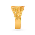 Unique 22 Karat Yellow Gold Square Finger Ring,,hi-res image number null