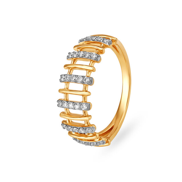 14kt Yellow Gold & Diamond Finger Sing - Creation of Nature,,hi-res image number null