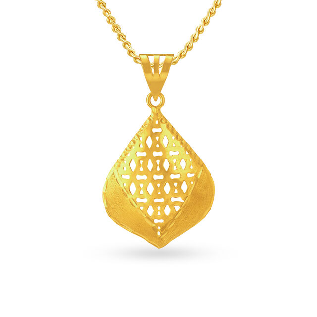 Stunning Matte Teardrop Gold Pendant