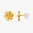 Stately Floral Gold Stud Earrings,,hi-res image number null