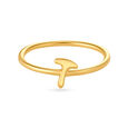 Letter T 14KT Yellow Gold Initial Ring,,hi-res image number null