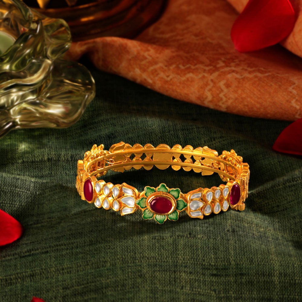 Indian Pakistani Bridal Party Ethnic Gold Plated Openable Kada Bangle -  Duel On Jewel