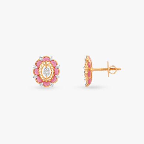 Blush Garland Diamond Stud Earrings