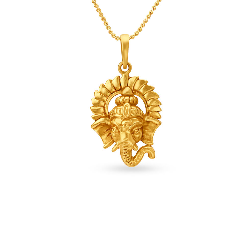 Gold ganesh pendant tanishq online sale