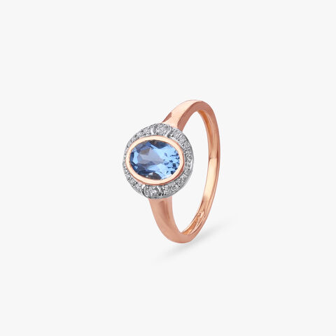 Blue Aura Diamond Ring