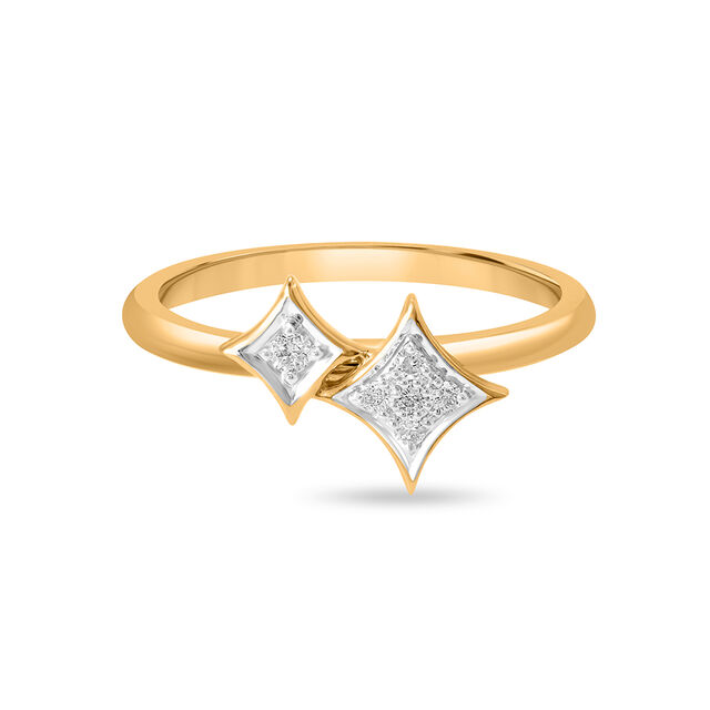 14 KT Yellow Gold Star Struck Diamond Ring,,hi-res image number null