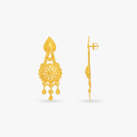 Wheel Medallion Drop Earrings