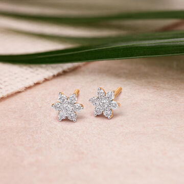 Classic Floral Seven Stone Stud Earrings