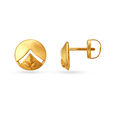 Stylish Leaf Motif Gold Stud Earrings,,hi-res image number null