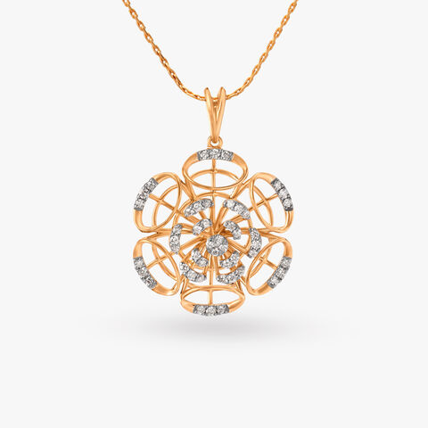 Floral Grace Diamond Pendant