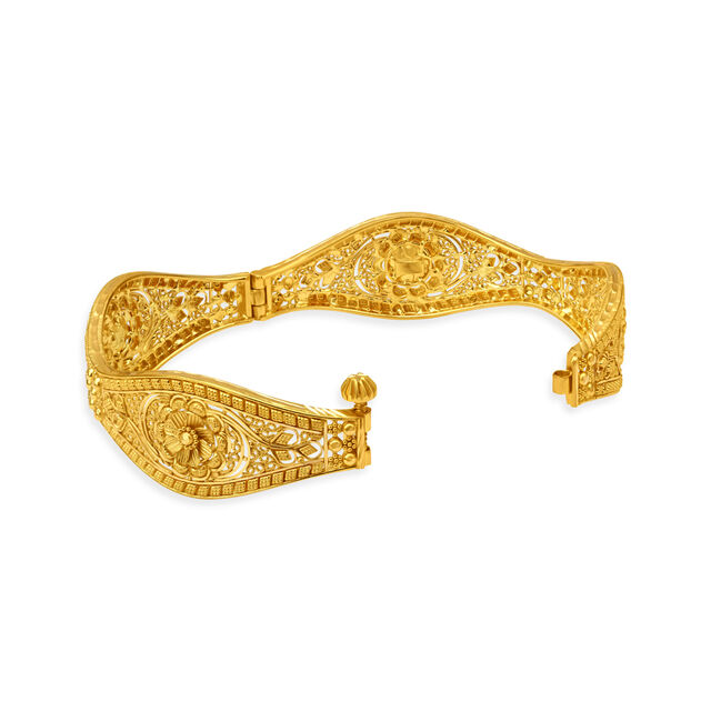Elegant Carved Gold Bangles,,hi-res image number null