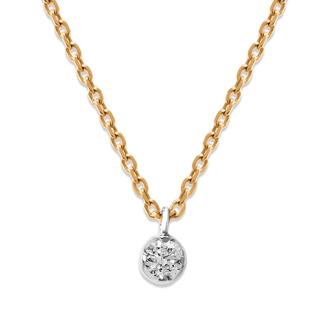 Mamma Mia 14 KT Yellow and White Gold Glow of Love  Pendant with Chain,,hi-res image number null