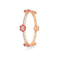 Regal Diamond and Ruby Bangle in a Combination of White and Rose Gold,,hi-res image number null