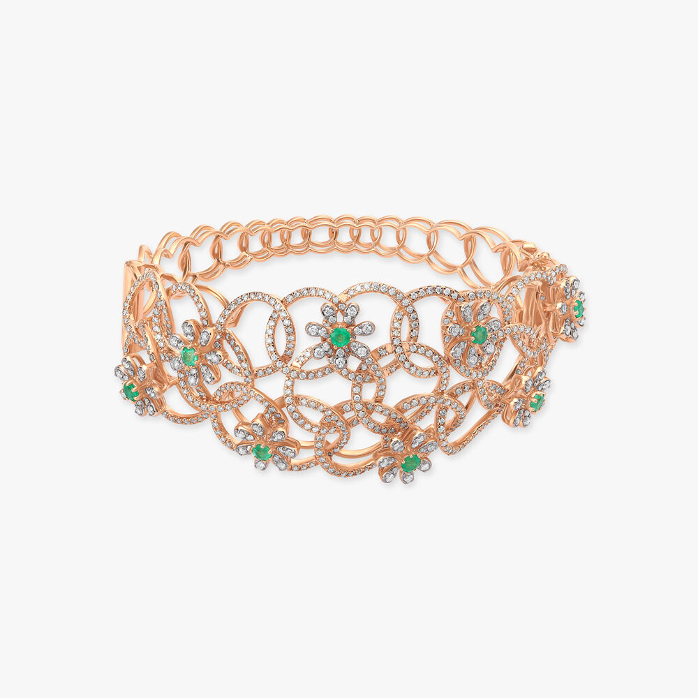 Garden of Elegance Emerald and Diamond Bangle